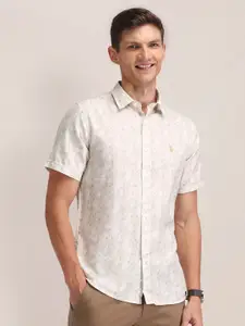 U.S. Polo Assn. Men Classic Cutaway Collar Geometric Printed Cotton Formal Shirt