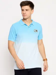 Club York Men Colourblocked Polo Collar Cotton T-shirt