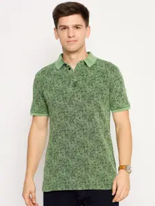 Club York Men Floral Printed Polo Collar Cotton T-shirt