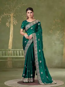 Mitera Embellished Beads and Stones Pure Chiffon Saree