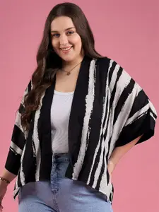 DressBerry Curve Striped Open Front Straight Shrug