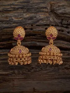 Kushal's Fashion Jewellery Gold Plated Dome Shaped Jhumkas