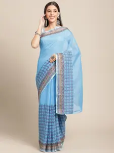 Anouk Ethnic Motifs Zari Linen Blend Saree