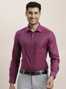 Turtle Men Classic Spread Collar Solid Cotton Slim Fit Party Shirt