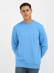 Tommy Hilfiger Men Solid Round Neck Pure Cotton Sweatshirt