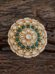 Kushal's Fashion Jewellery Embellished Bridal Kundan  & Beaded Adjustable Finger Ring