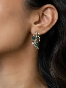 SHAYA Phulwadi 925 Sterling Silver Artificial Stones Studded Contemporary Drop Earrings