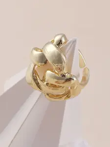 SOHI Gold Plated Adjustable Finger Ring