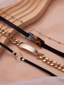 SOHI Gold-Plated Layered Necklace