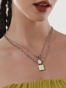 SOHI The Sailor's Silver Plated Layered Necklace