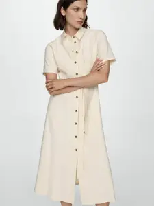 MANGO Shirt Style Midi Dress