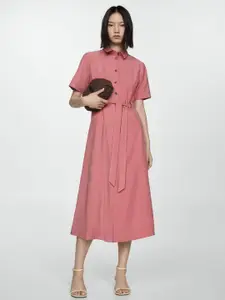 MANGO Shirt Style Midi Dress