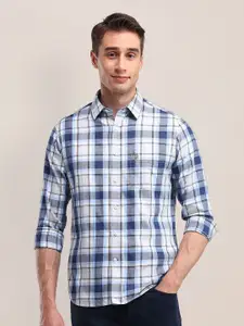 U.S. Polo Assn. Men Classic Cutaway Collar Tartan Checked Cotton Formal Shirt