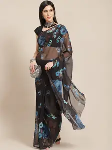 Anouk Floral Poly Georgette Saree