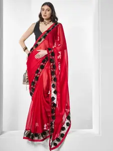 Mitera Embellished Sequinned Pure Chiffon Saree