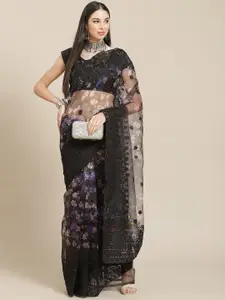 Anouk Floral Embroidered Net Saree