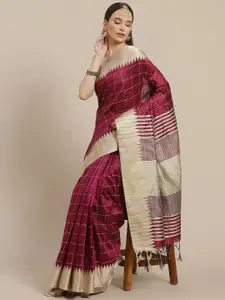 Anouk Checked Zari Silk Blend Saree