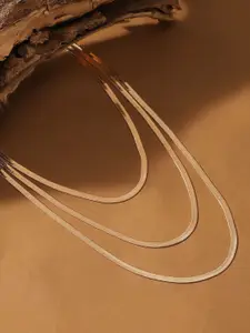 SOHI The Snakechain Gold Plated Layered Necklace