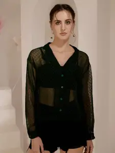 TANDUL Women Standard Collarless Geometric Printed Casual Shirt