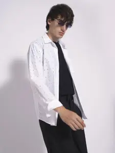 SELECTED Men Spread Collar Solid Cotton Casual Shirt