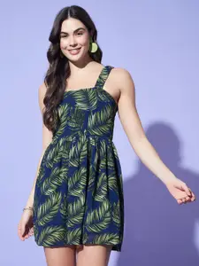 Trend Arrest Floral Print Georgette Fit & Flare Mini Dress