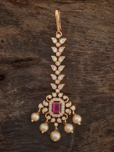 Kushal's Fashion Jewellery Embellished Bridal Rhodium-Plated Zircon Studded Finger Ring