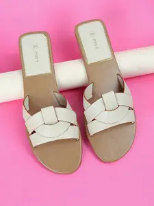 max Coloublocked Open Toe Flats