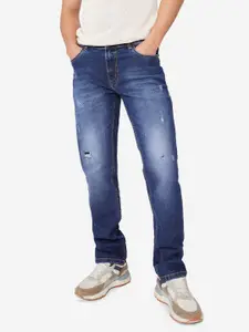 The Souled Store Men Slim Fit Low Distress Light Fade Stretchable Jeans