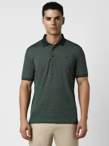 Van Heusen Men Abstract Printed Polo Collar Cotton T-shirt