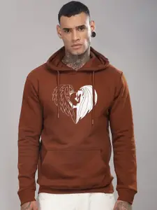 ADRO Men Graphic Printed Hood Cotton Pullover Sweatshirt