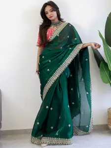 Anouk Floral Embroidered Organza Saree