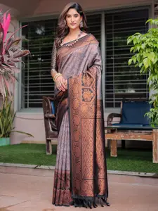 Anouk Floral Woven Design Zari Kanjeevaram Saree