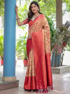 Anouk Woven Design Floral Zari Kanjeevaram Saree