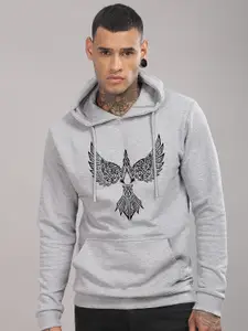 ADRO Men Printed Hooded Pullover Sweatshirt