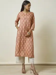 Soch Ethnic Motifs Printed Round Neck Straight Kurta