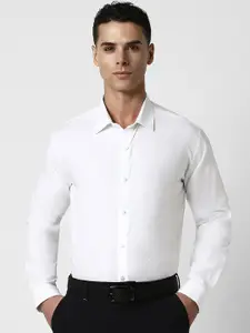 V Dot Men Slim Fit Self Design Pure Cotton Party Shirt