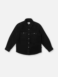 Pepe Jeans Boys Spread Collar Solid Cotton Casual Shirt