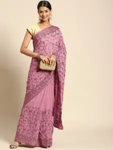 Anouk Floral Beads and Stones Poly Georgette Saree