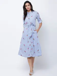 Tokyo Talkies Print Shirt Midi Dress