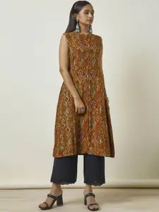 Soch Ethnic Motifs Printed Mirror Work Straight Kurta