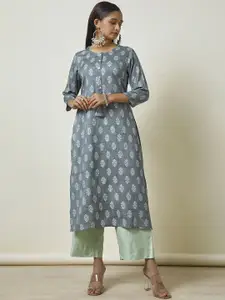 Soch Ethnic Motifs Printed Thread Work Straight Kurta