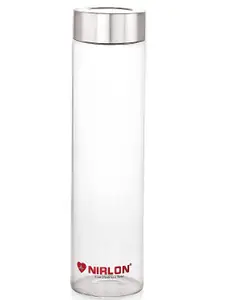 NIRLON Shudhh Borosilicate Transparent Glass Round Double Wall Vacuum Water Bottle 500 ml