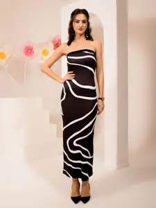 TANDUL Women's Print Off-Shoulder Maxi Dress