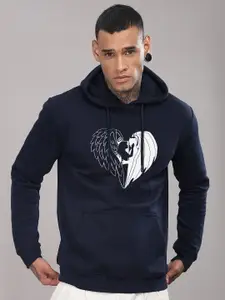 ADRO Men Graphic Printed Hood Cotton Pullover Sweatshirt