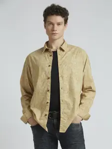 Pepe Jeans Men Spread Collar Floral Printed Cotton Casual Shirt