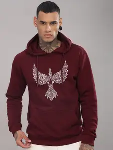 ADRO Men Printed Cotton Hooded Sweatshirt