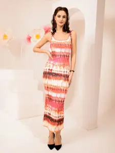 TANDUL Women Tie and Dye Print Maxi Holi Dress