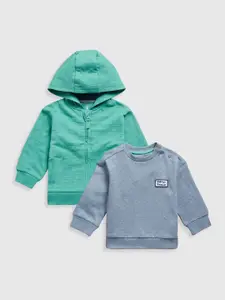 mothercare Boys Antimicrobial Solid Hood Cotton Front-Open Sweatshirt
