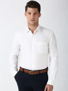 Peter England Men Spread Collar Micro Ditsy Printed Cotton Formal Shirt