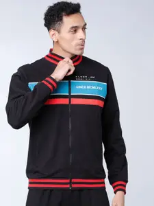 HIGHLANDER Men Typography Printed High Neck Cotton Front-Open Sweatshirt